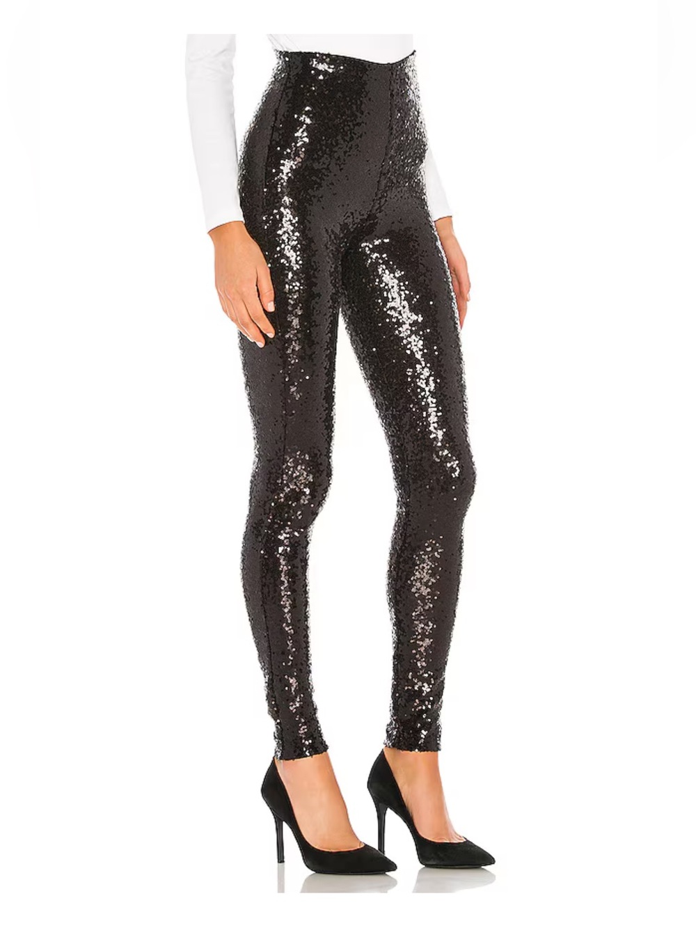 Commando Black High Waisted Sequin Statement Leggings size M